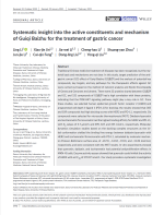 Systematic insight into the active constituents and mechanism of Guiqi Baizhu for the treatment of gastric cancer