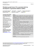 Fibroblast growth factor 23 is associated with the development of gestational diabetes mellitus